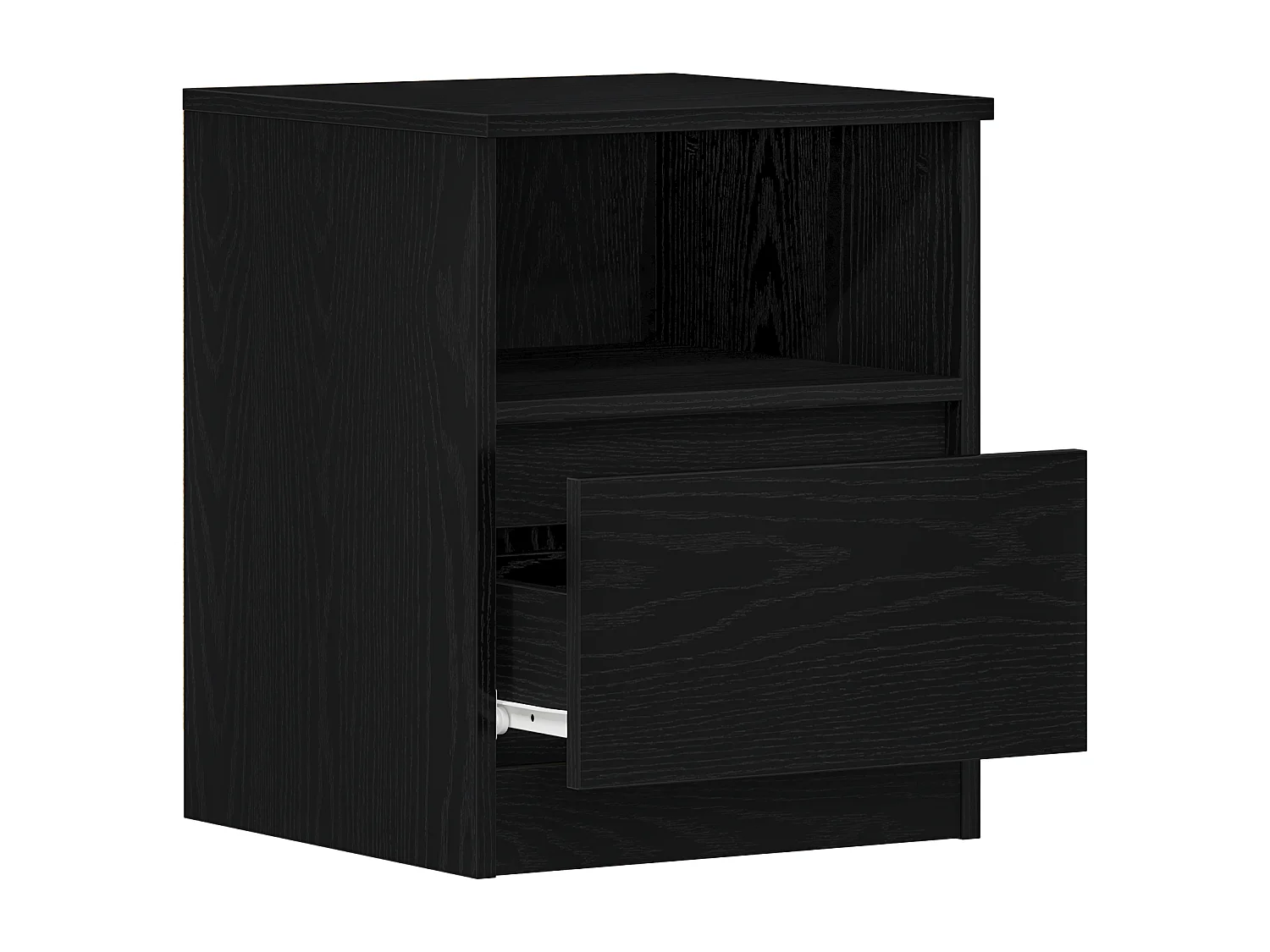 Table de nuit Noir Chêne 40x40x50 cm en bois d'ingénierie