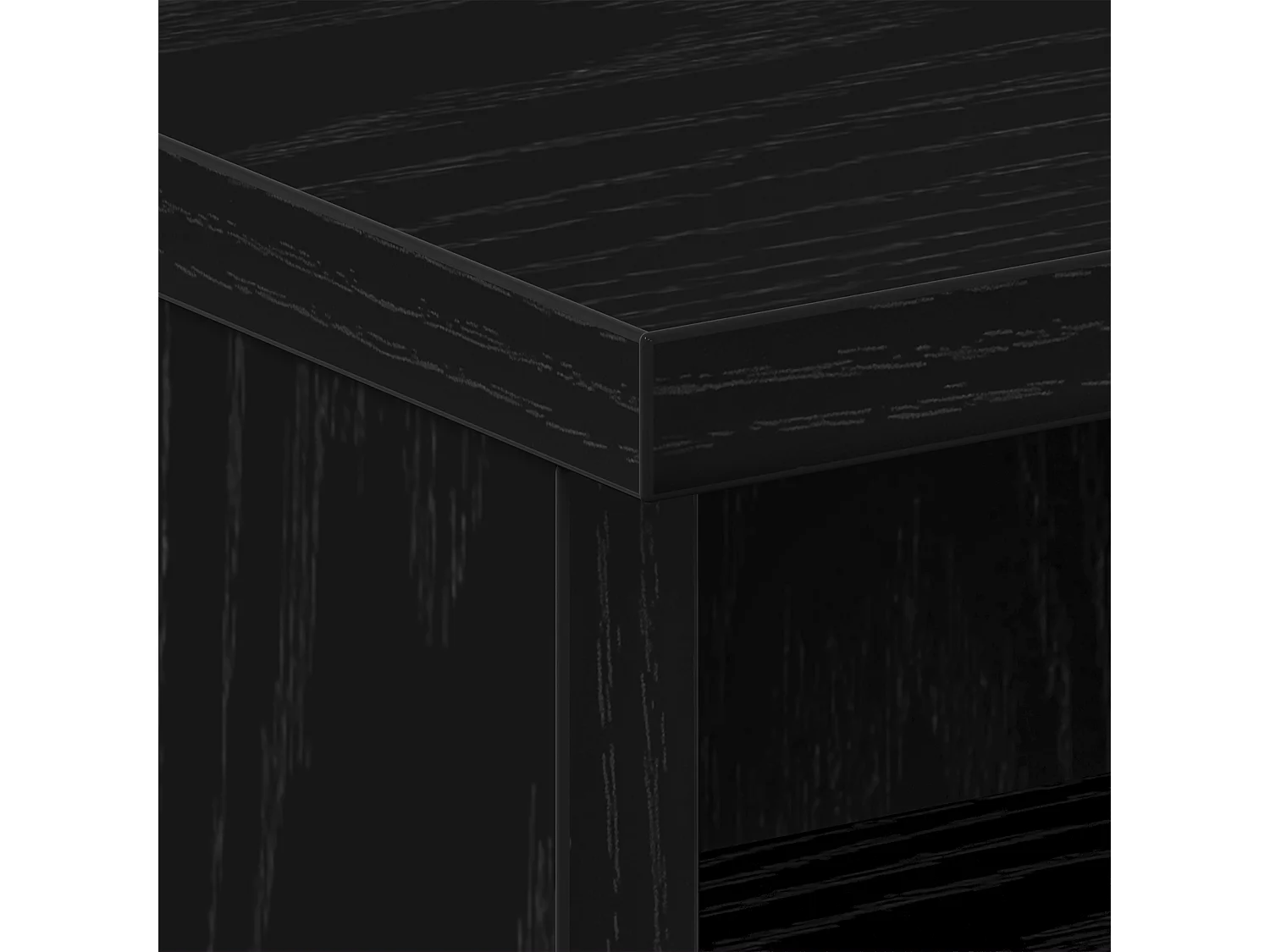 Table de nuit Noir Chêne 40x40x50 cm en bois d'ingénierie