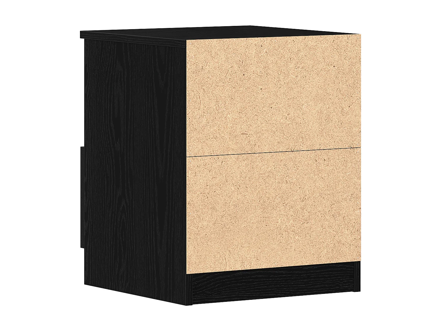 Table de nuit Noir Chêne 40x40x50 cm en bois d'ingénierie