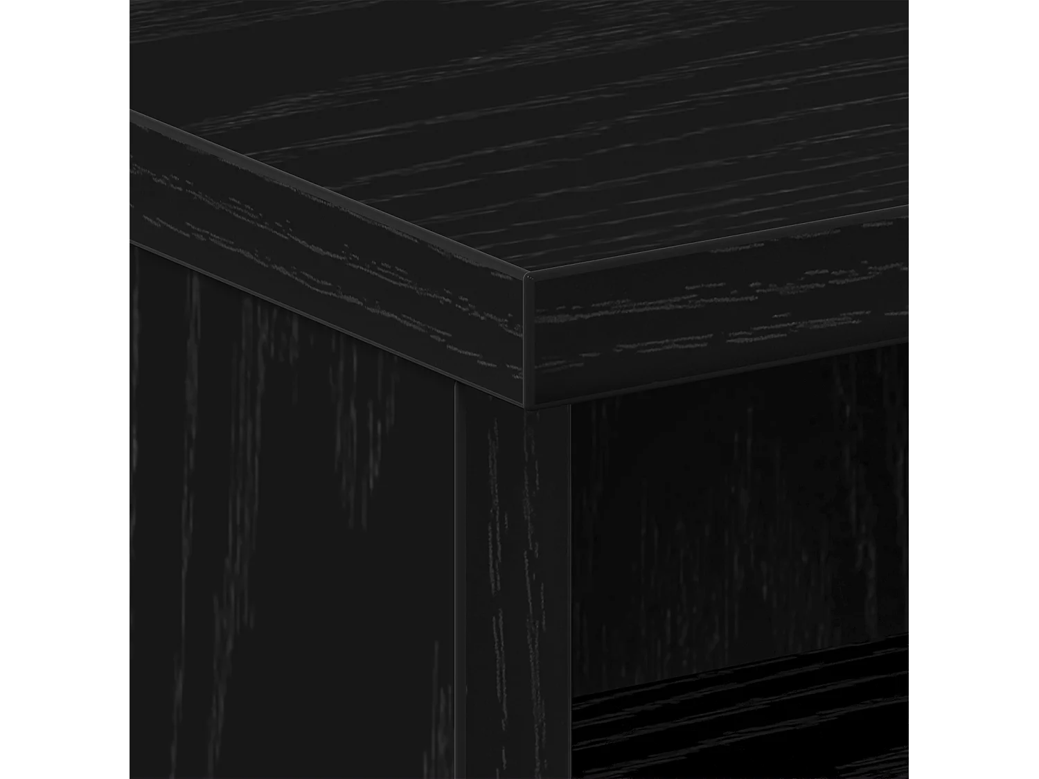 Table de nuit Noir Chêne 40x40x50 cm en bois d'ingénierie