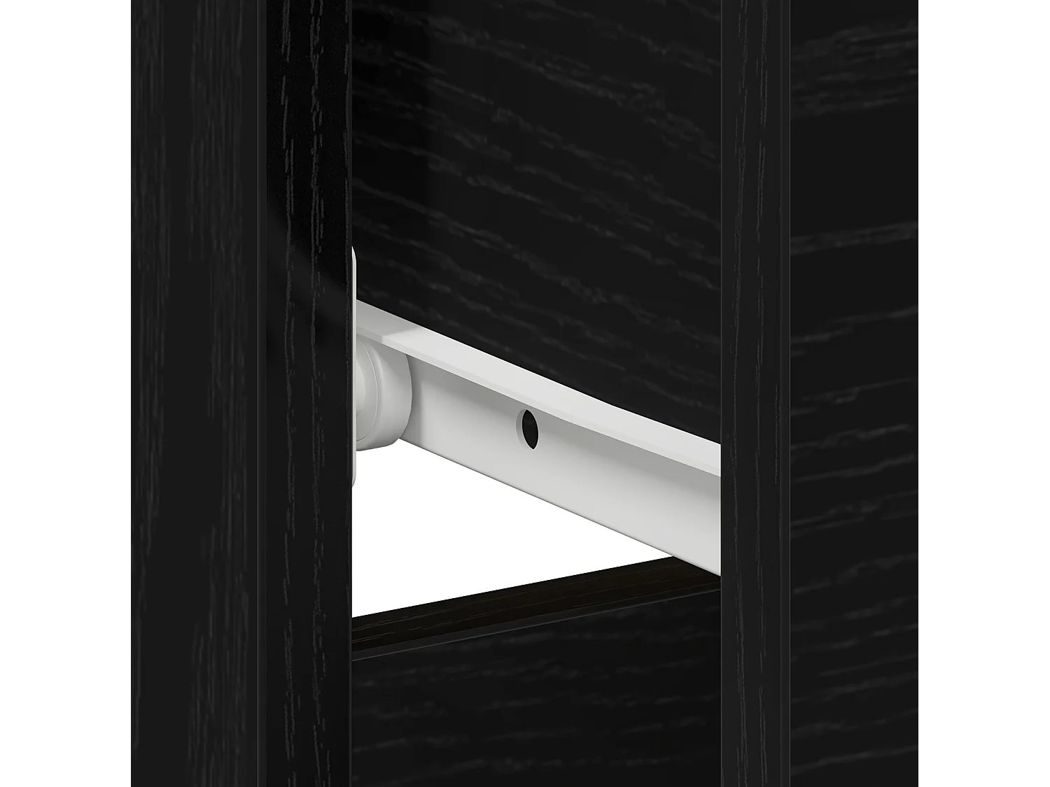 Table de nuit Noir Chêne 40x40x50 cm en bois d'ingénierie