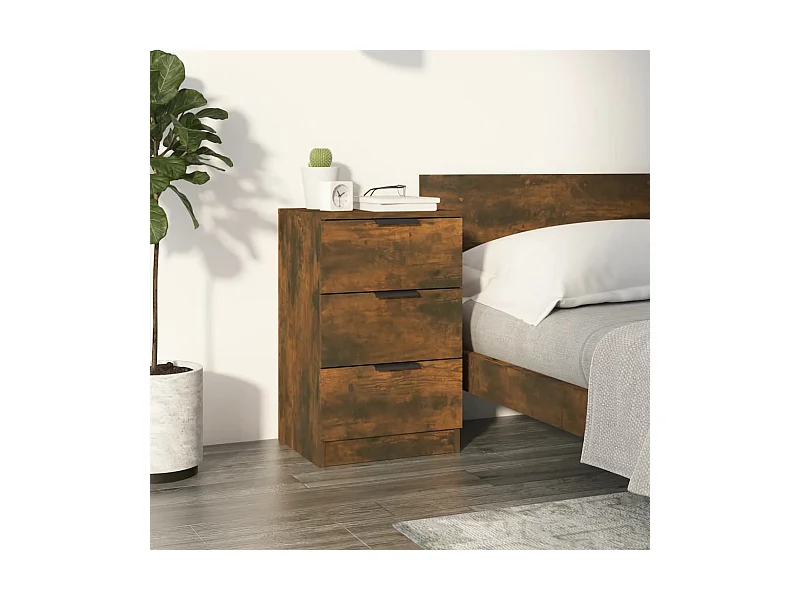 Comodino in rovere affumicato 40x36x65 cm