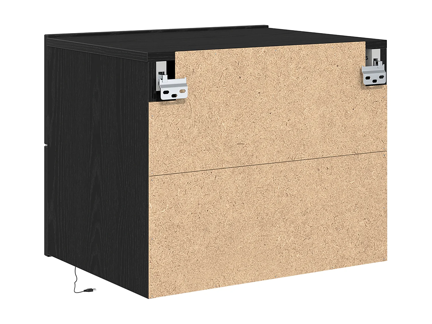 Armoires de chevet avec lumières LED murales 2 pcs Chêne noir