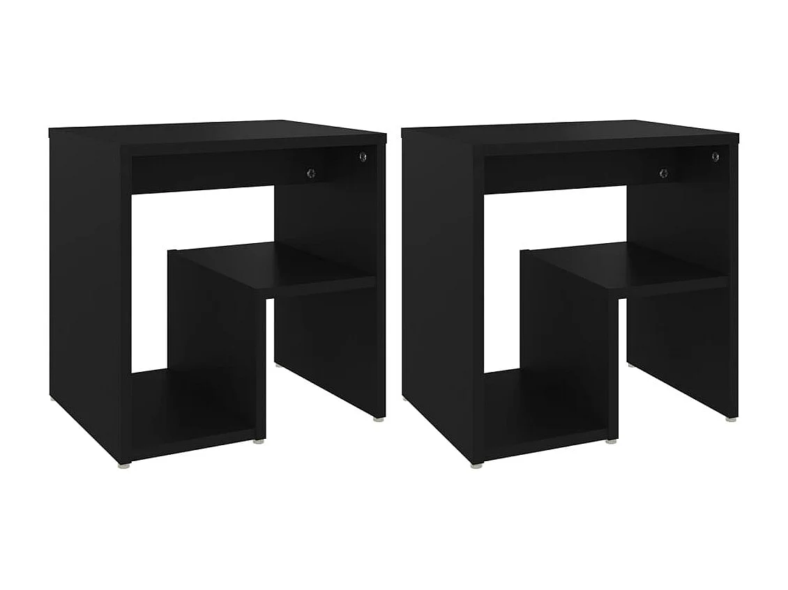 Comodini 2 pezzi neri 40x30x40 cm in legno ingegnerizzato
