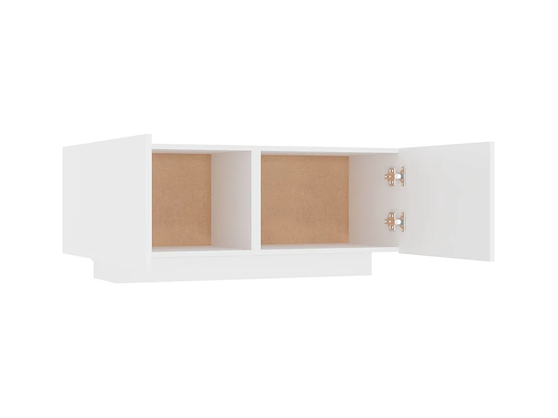 Table de chevet blanc 100x35x40 cm bois d'ingénierie