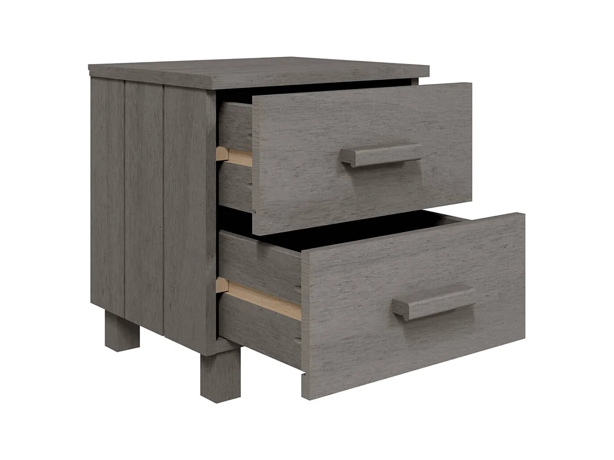 Comodini  2 pezzi grigio chiaro 40x35x44,5 cm in legno massello