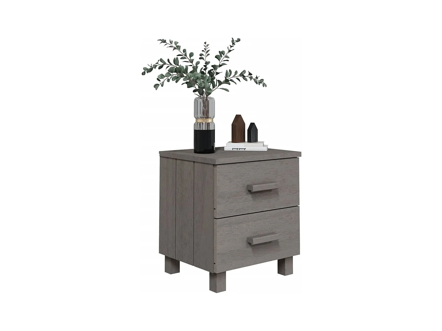 Comodini  2 pezzi grigio chiaro 40x35x44,5 cm in legno massello