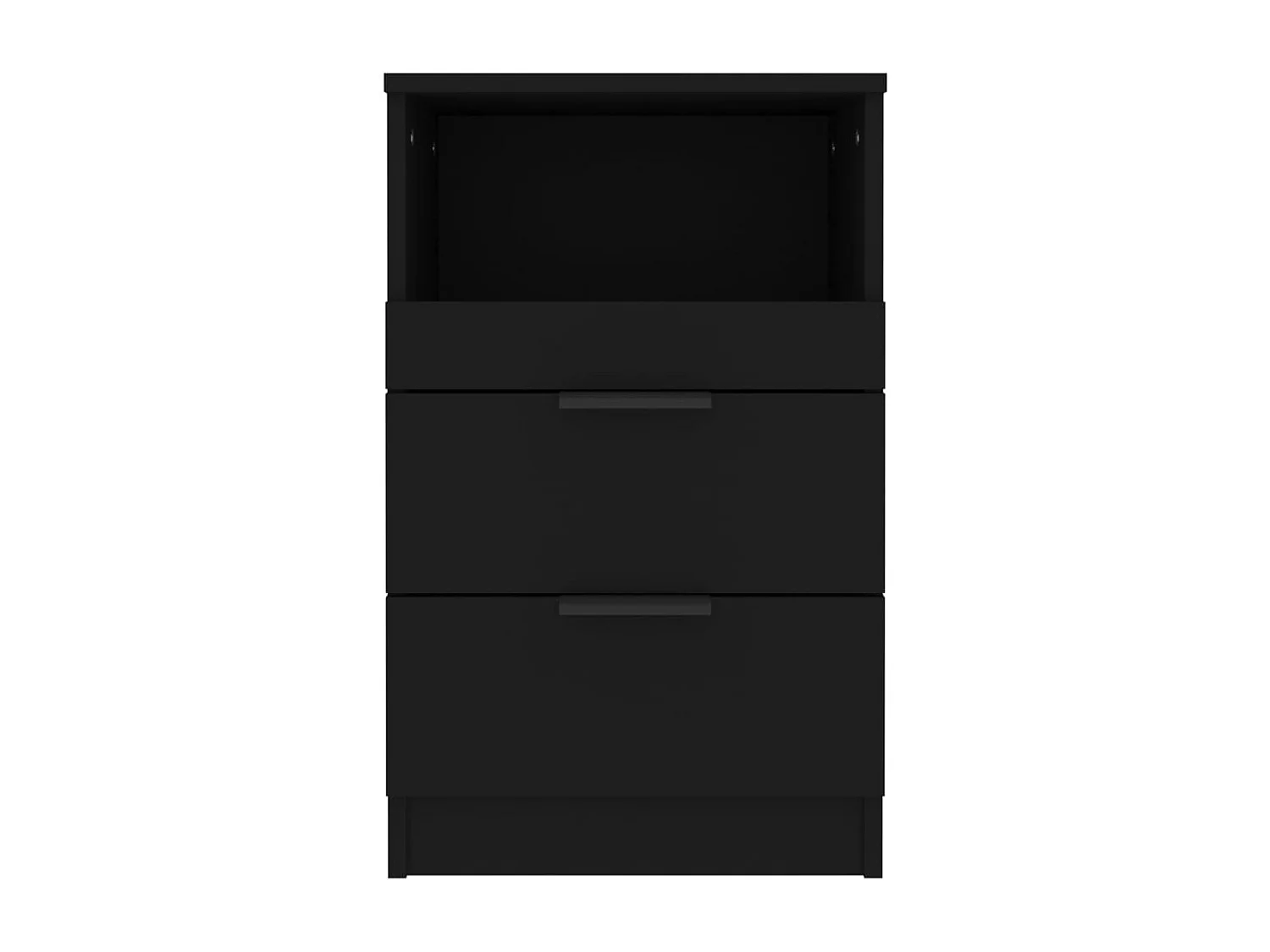 mesitas de noche de madera de ingeniería negra