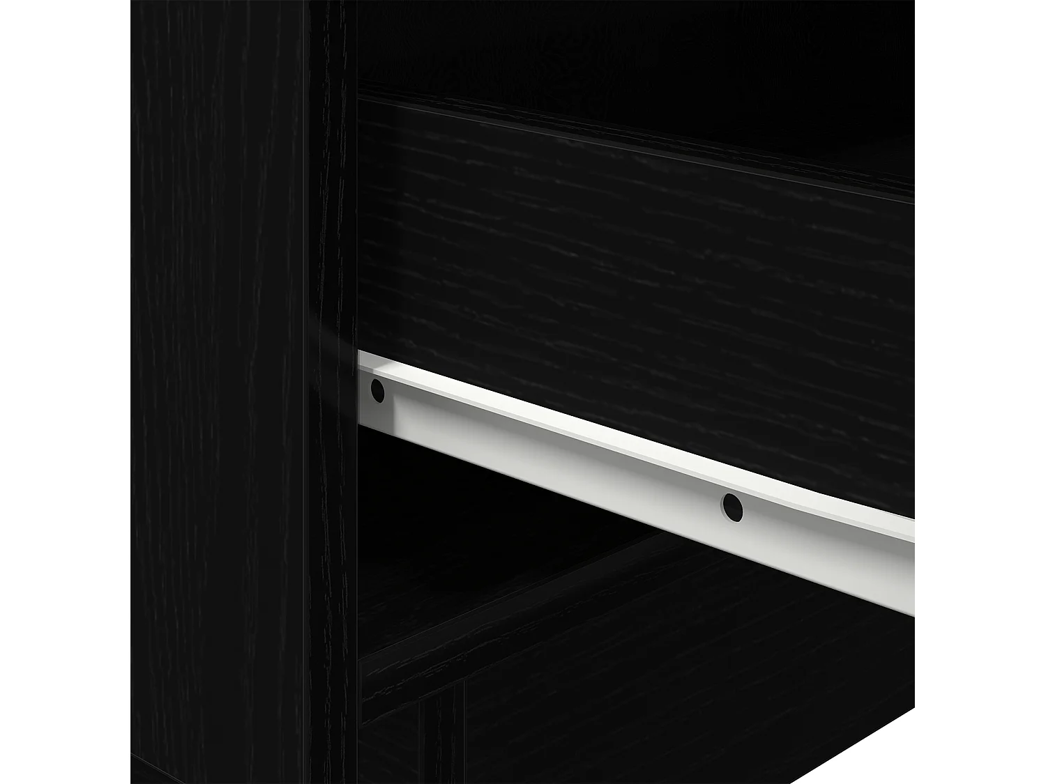 Comodino con luci LED Rovere nero 45x40x55 cm