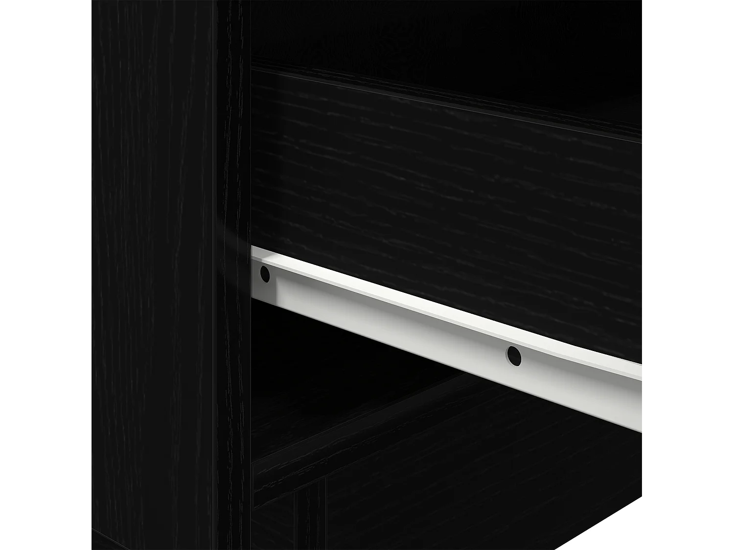 Mesita de noche con luces LED Roble negro 45x40x55 cm