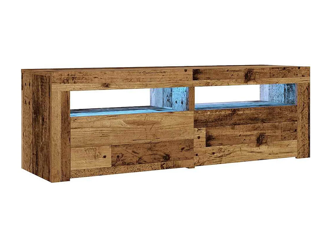 Tables de chevet 2 pcs avec LED vieux bois 60x35x40 cm