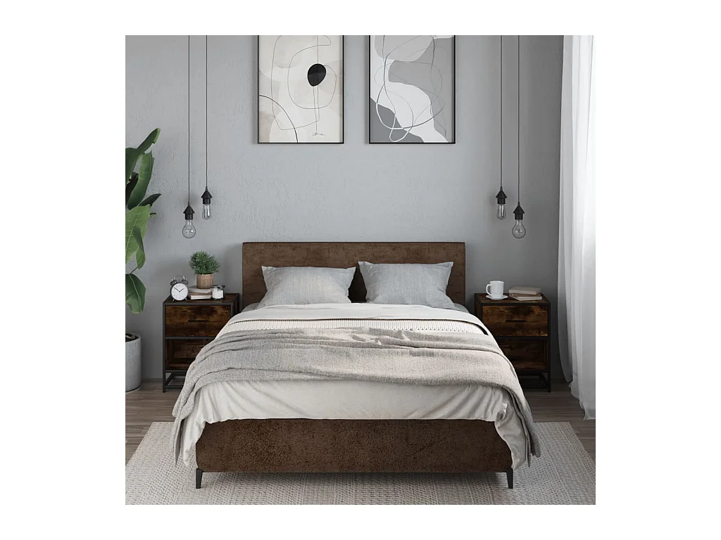 Comodini 2 pezzi rovere affumicato 40x31x50 cm legno ingegnerizzato