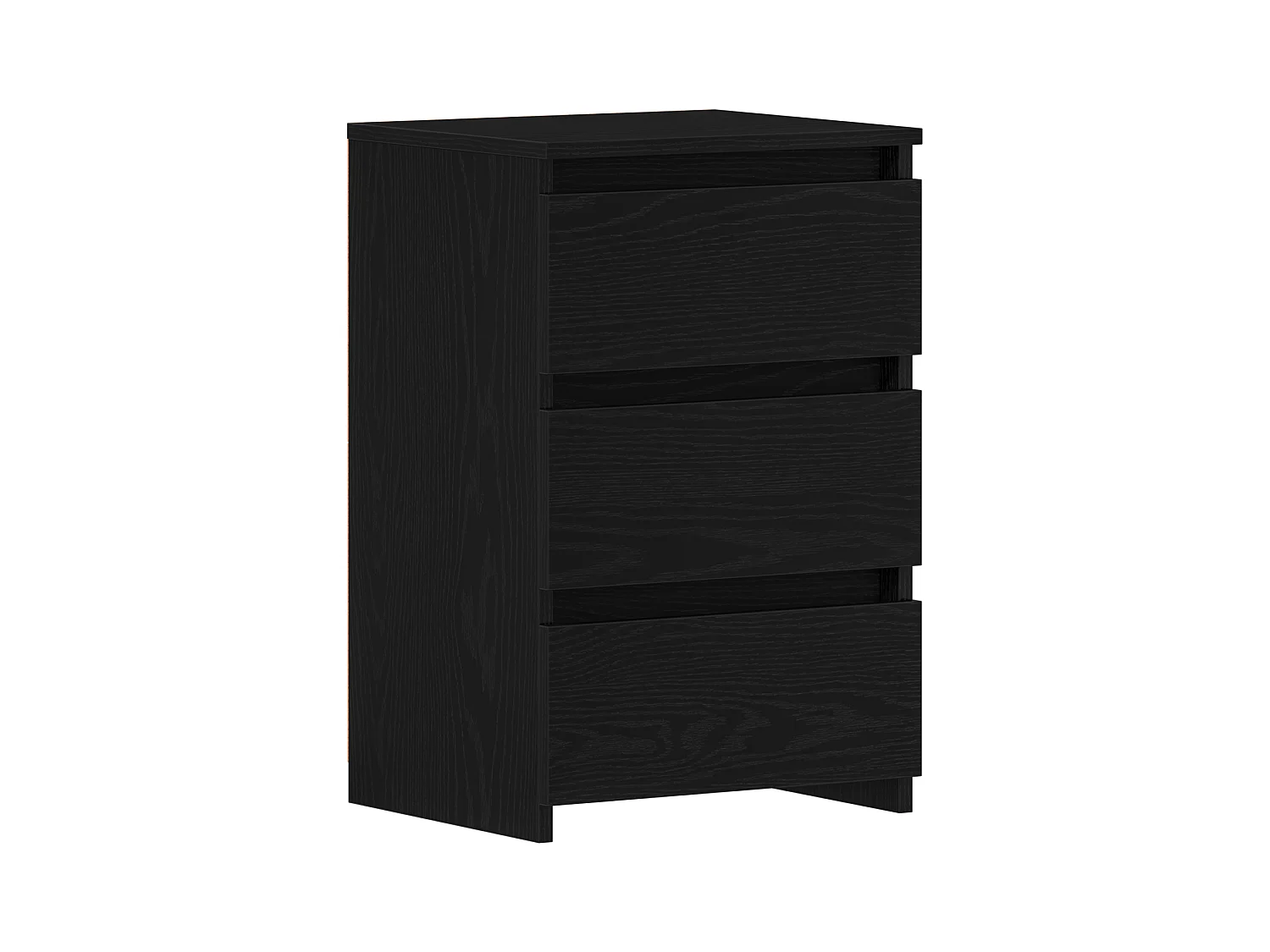 Comodino in rovere nero, 40x35x62,5 cm in legno ingegnerizzato