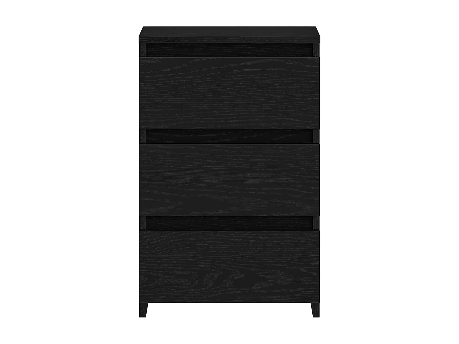 Comodino in rovere nero, 40x35x62,5 cm in legno ingegnerizzato