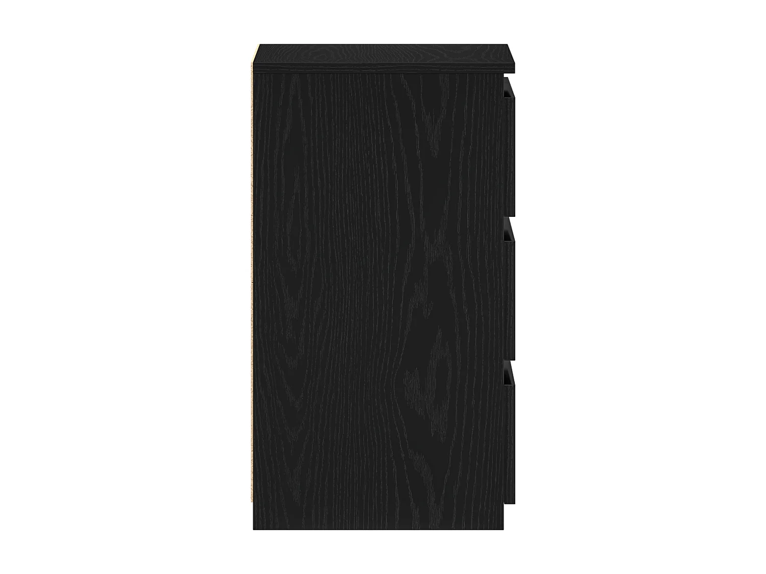 Comodino in rovere nero, 40x35x62,5 cm in legno ingegnerizzato