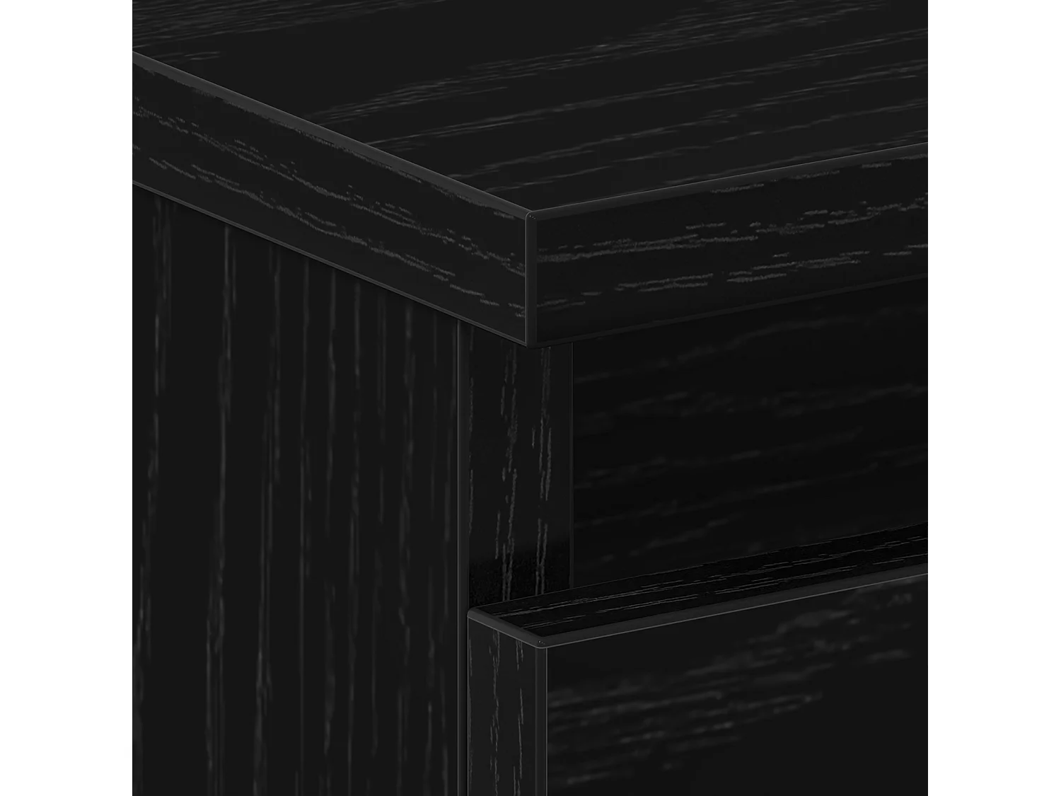 Table de chevet noire en chêne, 40x35x62,5 cm en bois conçu