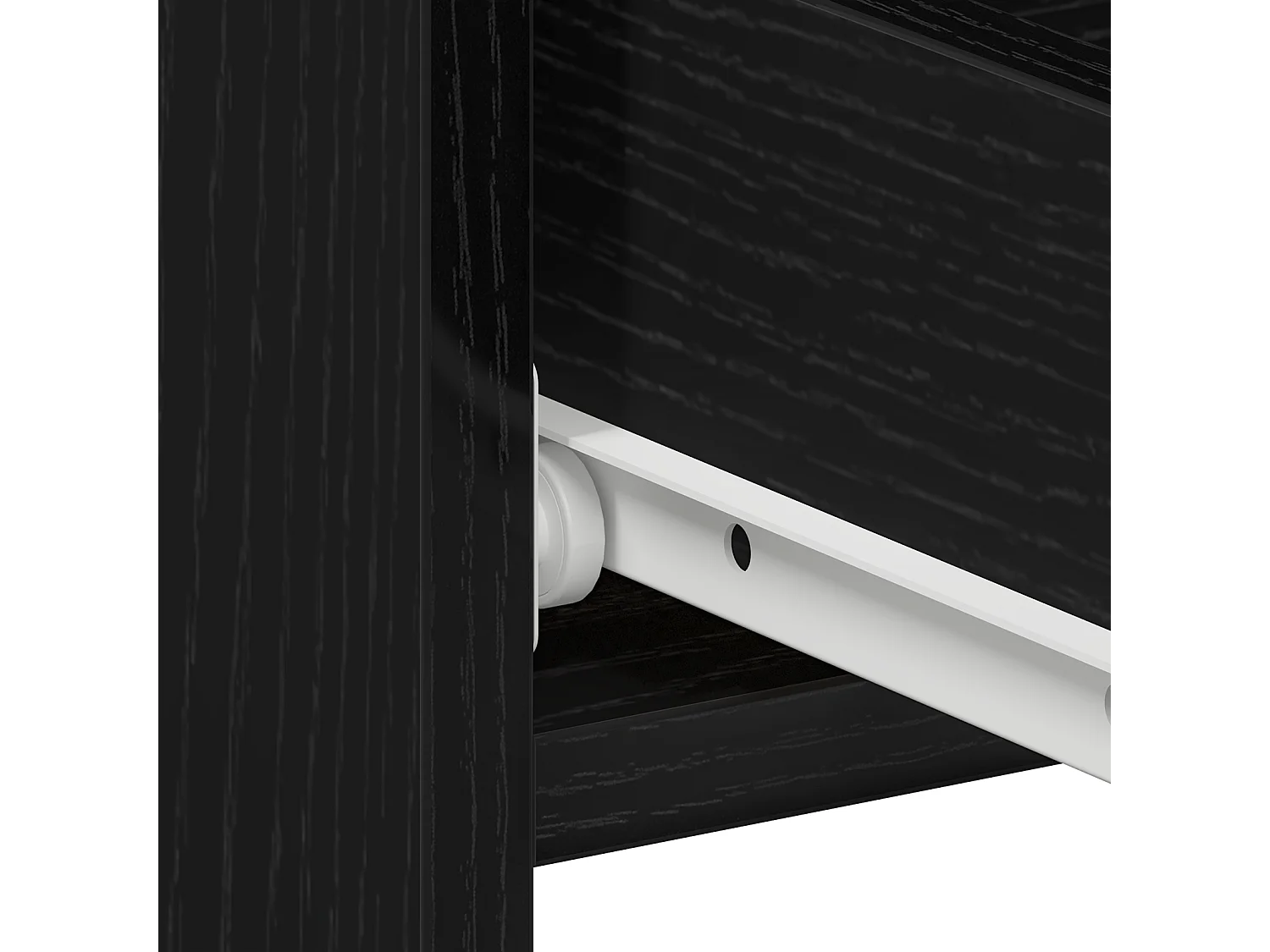 Table de chevet noire en chêne, 40x35x62,5 cm en bois conçu