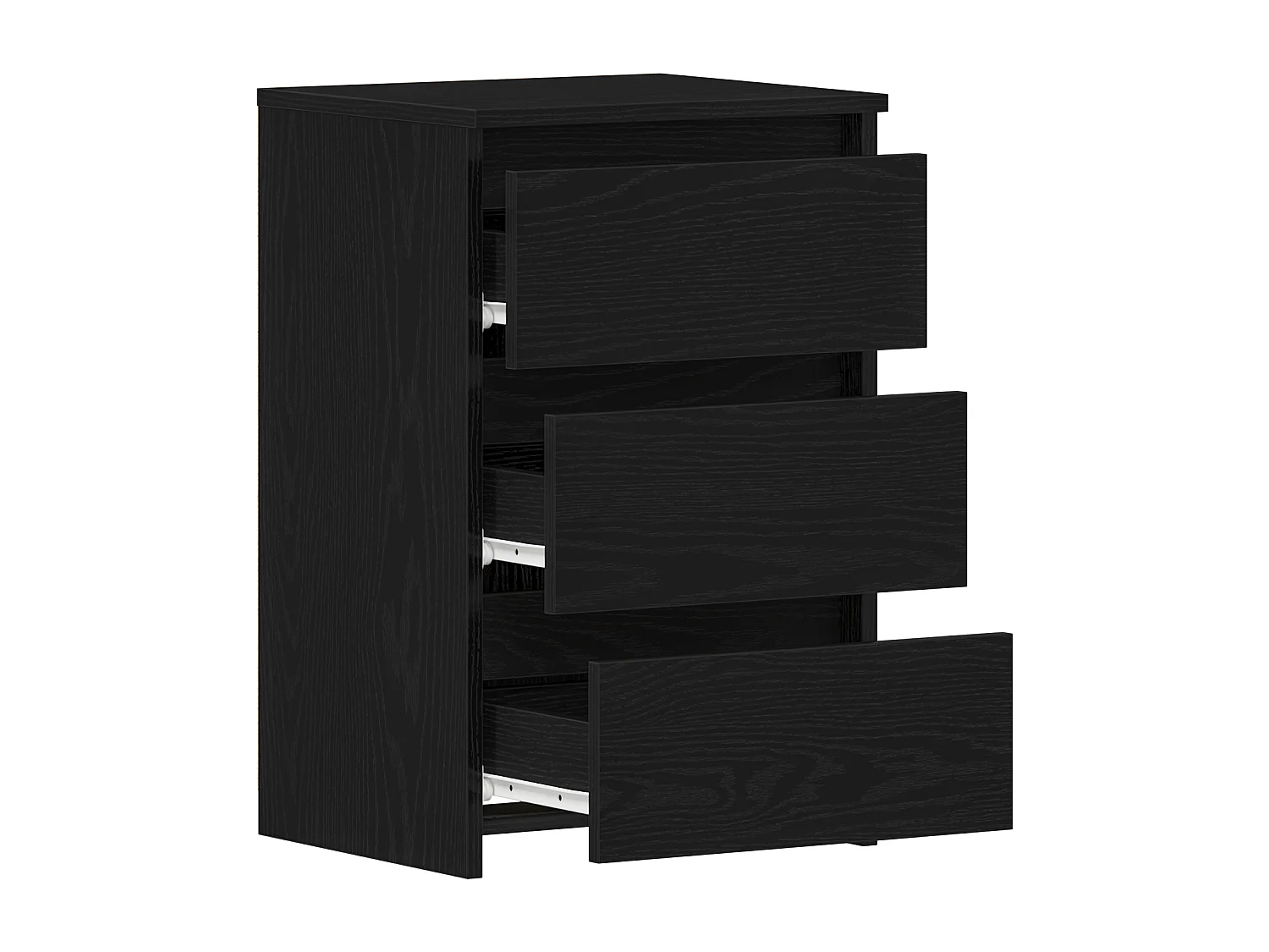 Table de chevet noire en chêne, 40x35x62,5 cm en bois conçu