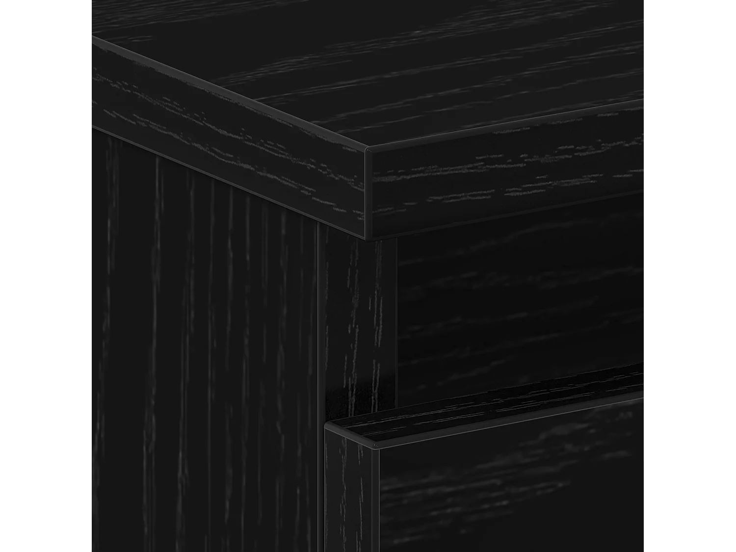 Table de chevet noire en chêne, 40x35x62,5 cm en bois conçu