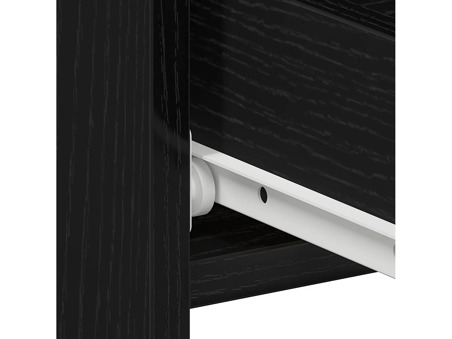 Table de chevet noire en chêne, 40x35x62,5 cm en bois conçu