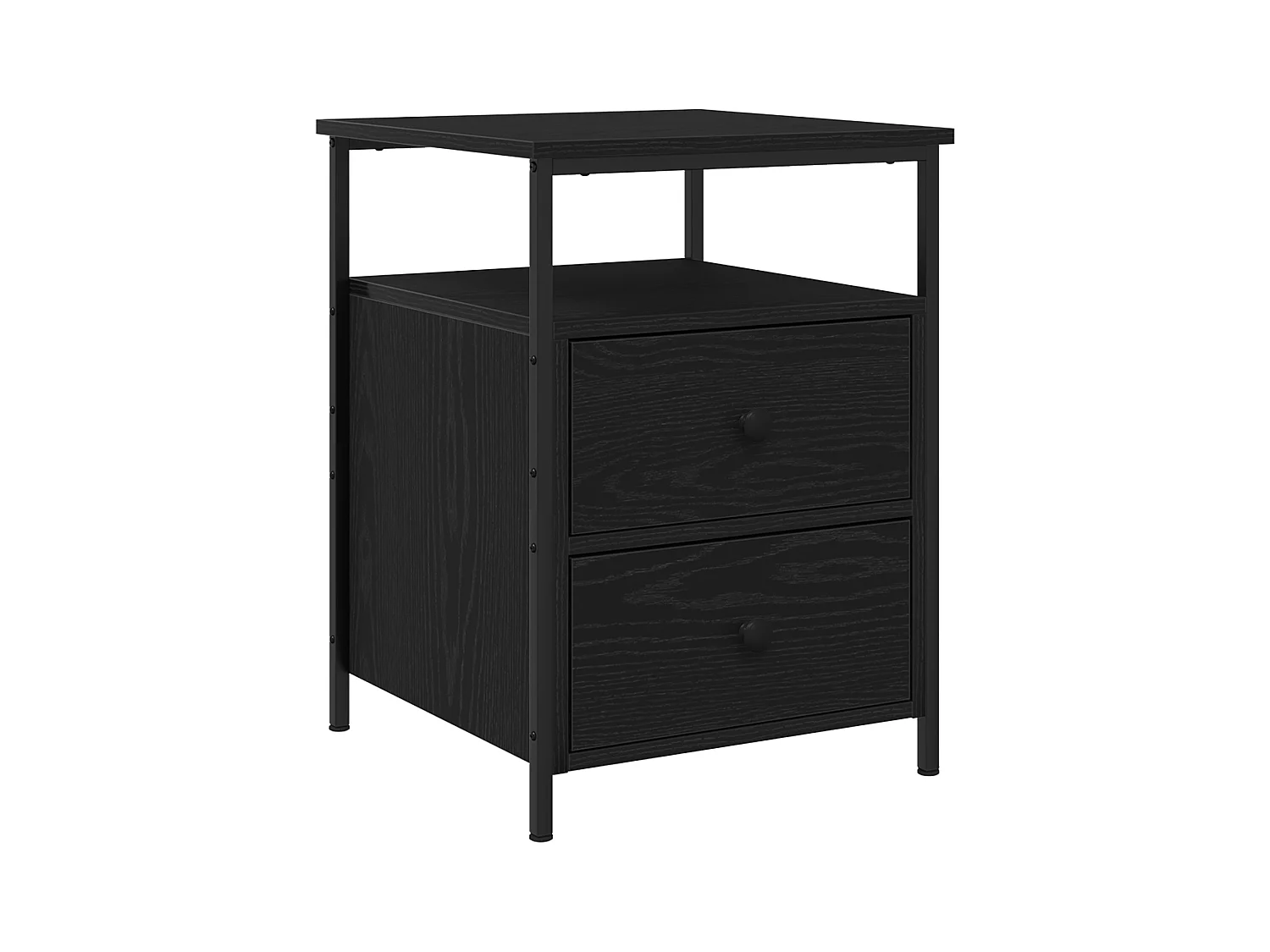 Comodini 2 pz Rovere nero 44x45x60 cm Legno composito