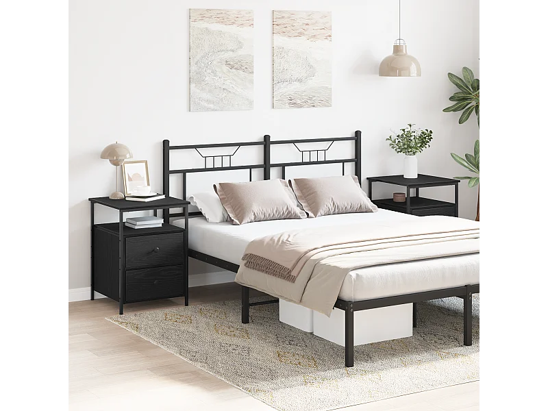 Tables de chevet 2 pcs Chêne noir 44x45x60 cm Bois d'ingénierie