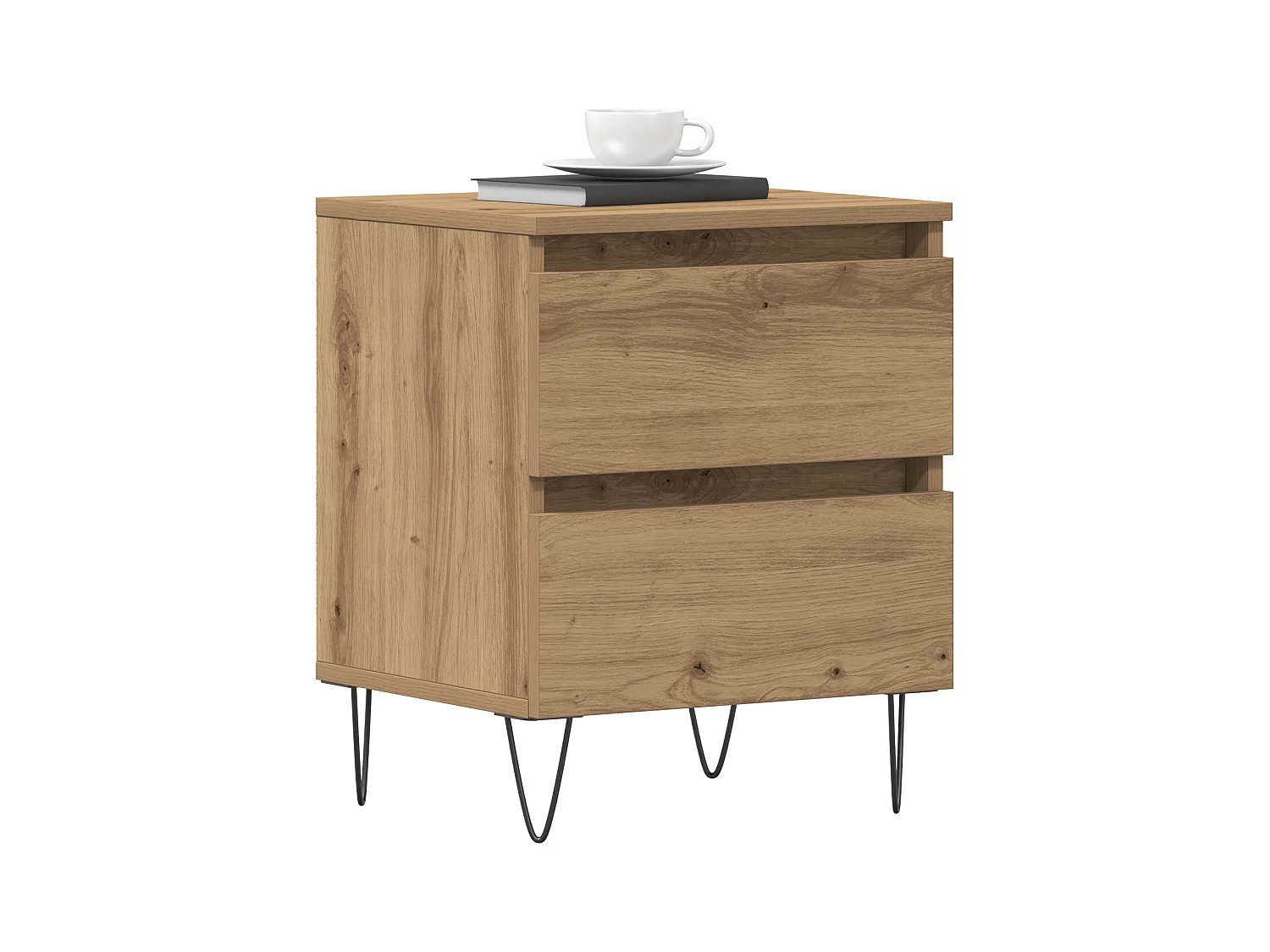 Comodino artigianale in rovere 40x35x50 cm in legno ingegnerizzato