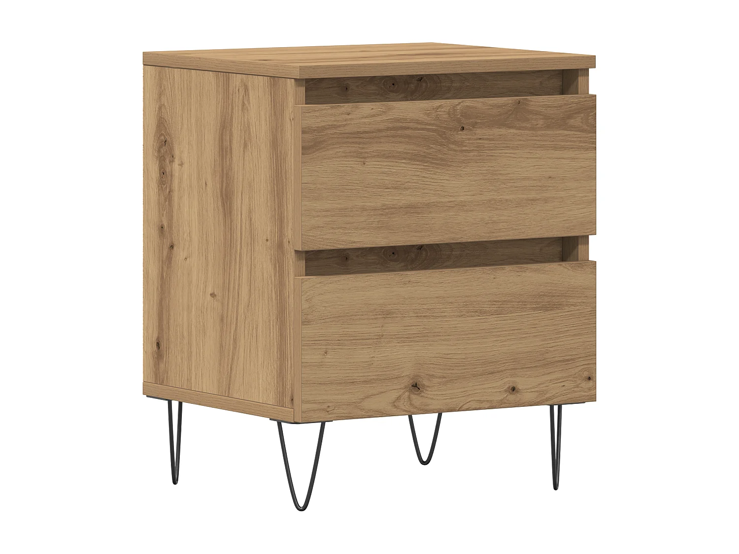 Table de chevet en chêne artisanal 40x35x50 cm en bois d'ingénierie