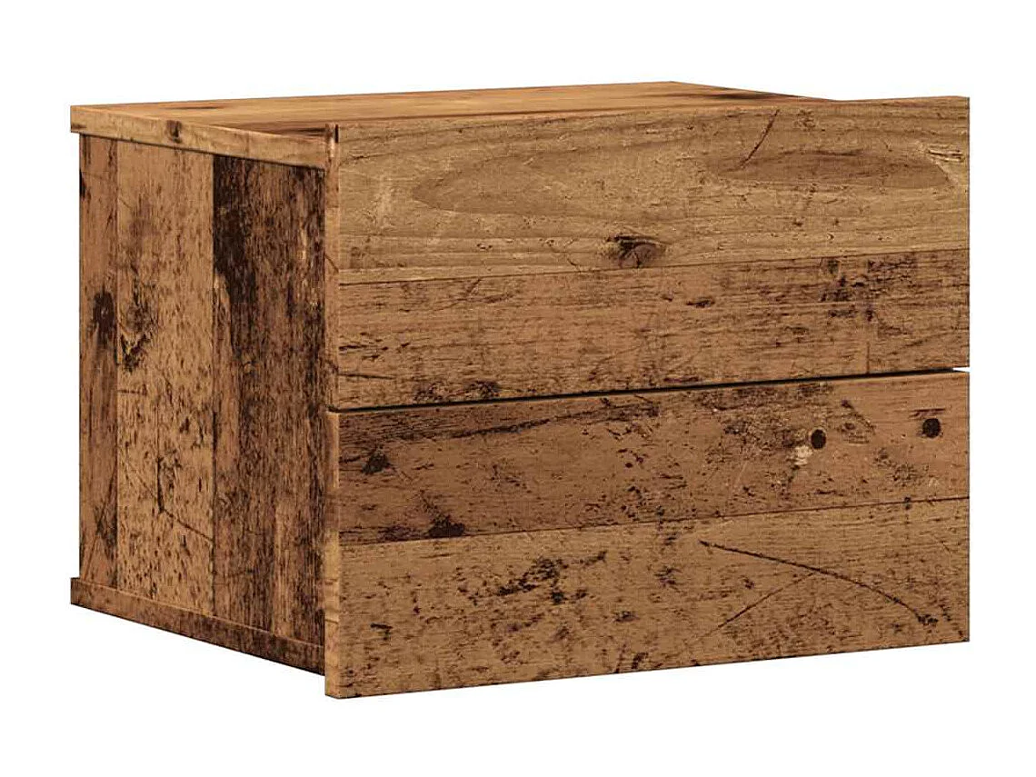 Oud houten wandnachtkastje 40x32x30 cm