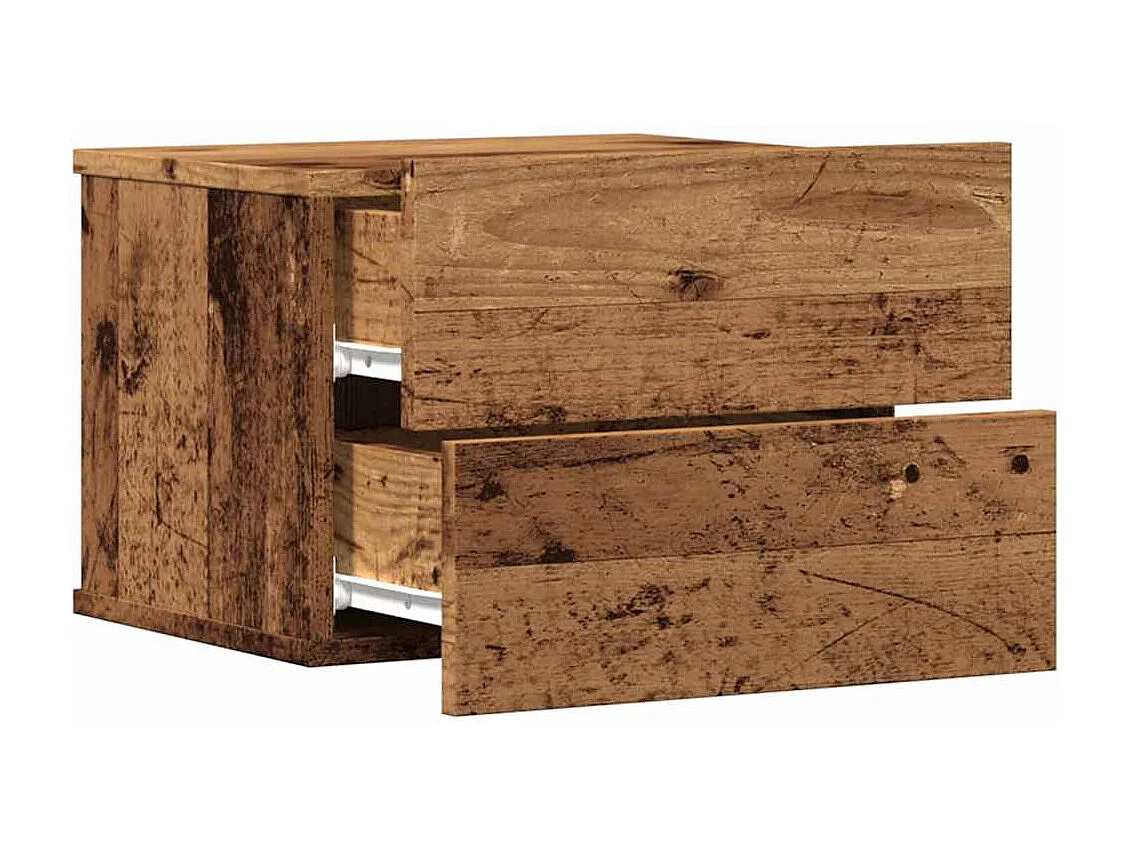 Comodino da parete in legno antico 40x32x30 cm
