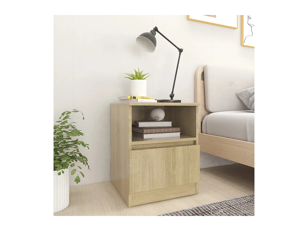 Table de chevet Chêne sonoma 40x40x50 cm Aggloméré