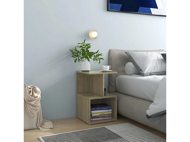 Table de chevet chêne sonoma 35x35x55 cm bois d'ingénierie