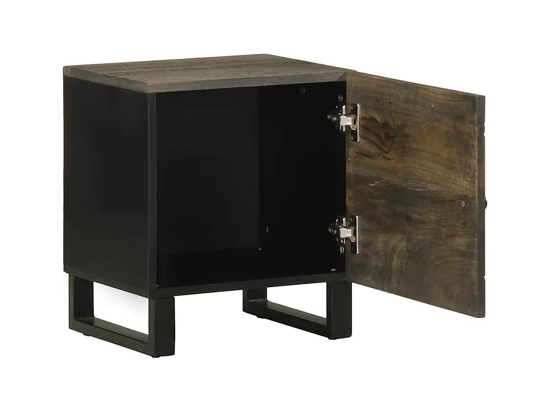Tables de chevet 2 pcs noir 40x33x46 cm bois de manguier solide