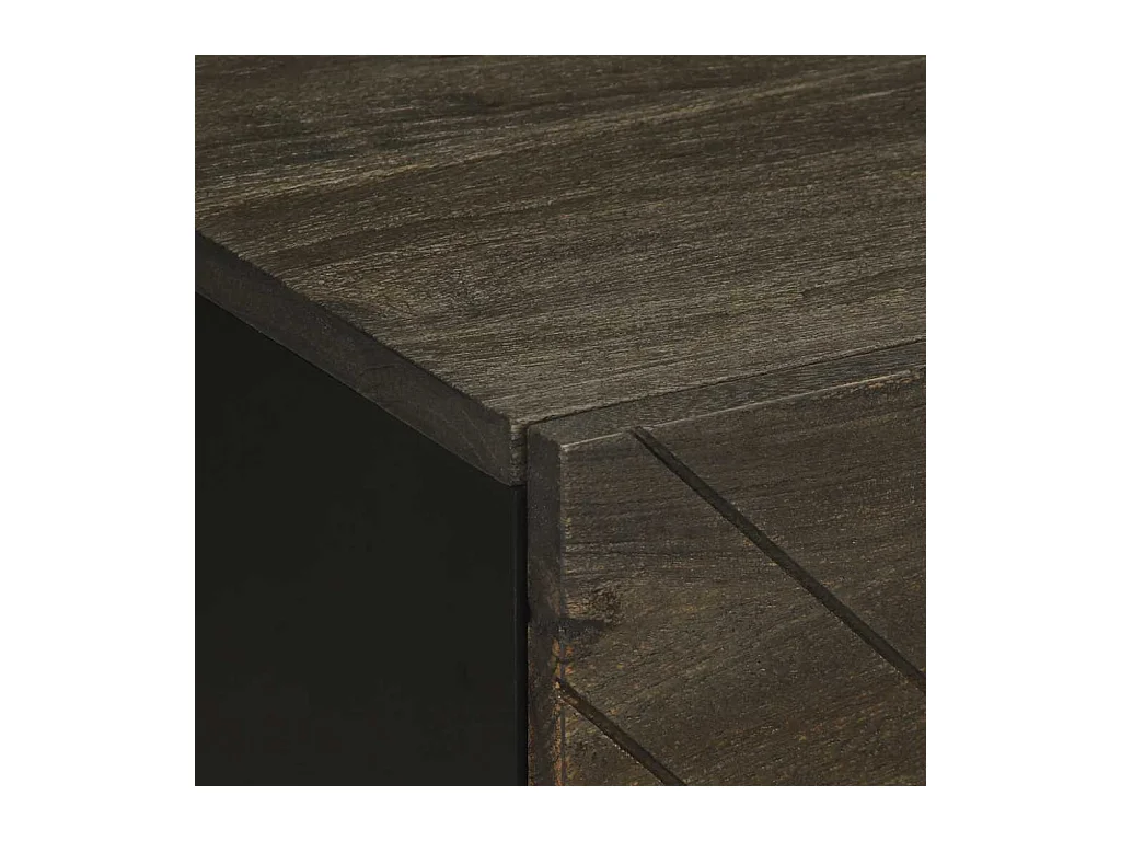 Tables de chevet 2 pcs noir 40x33x46 cm bois de manguier solide