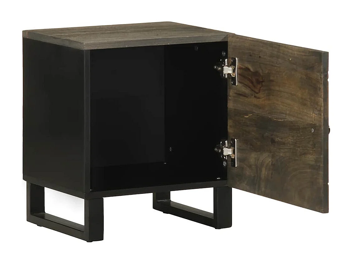 Tables de chevet 2 pcs noir 40x33x46 cm bois de manguier solide