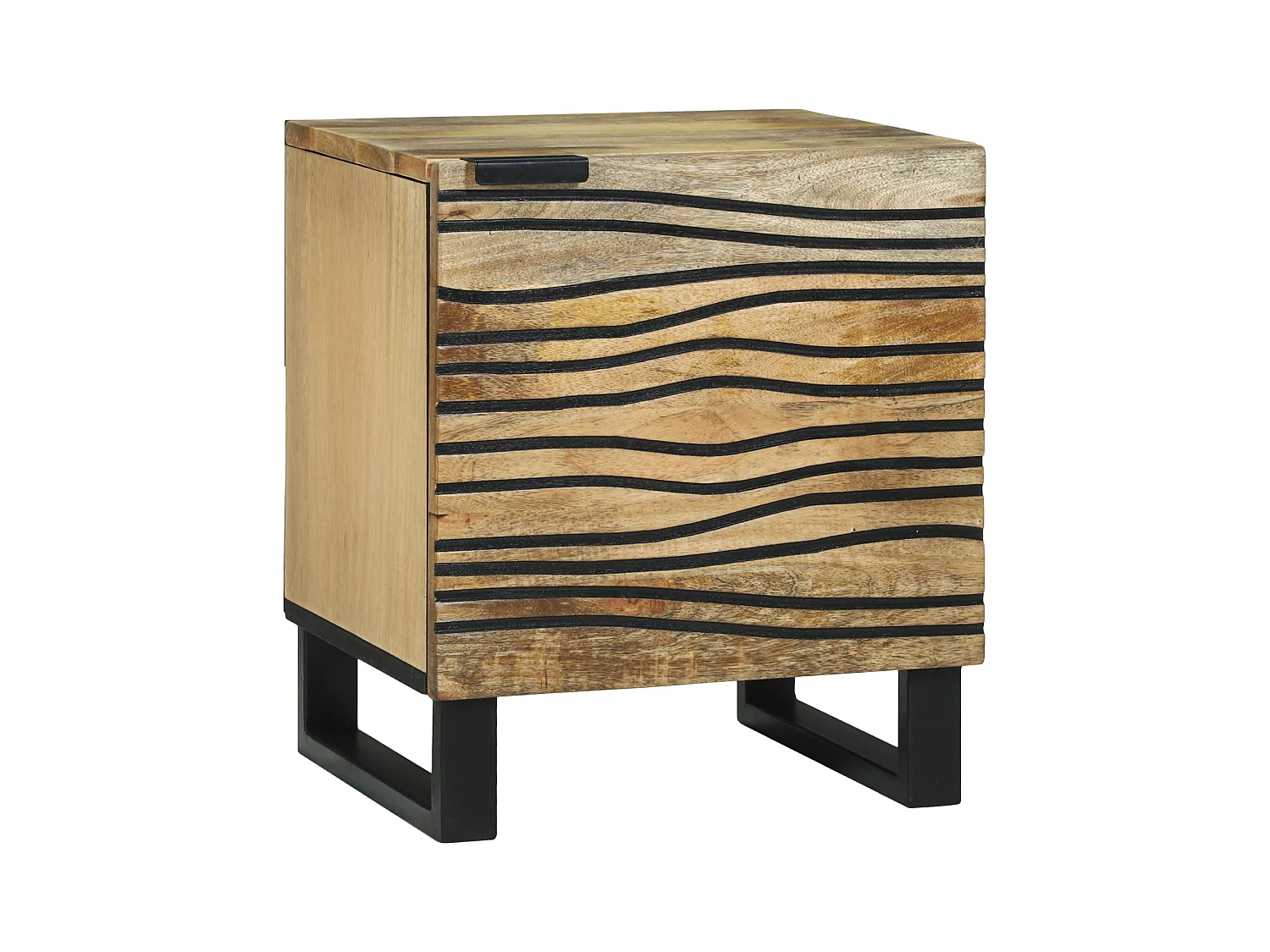 Comodini - 2 pezzi, 40x33,5x46 cm, legno massello di mango