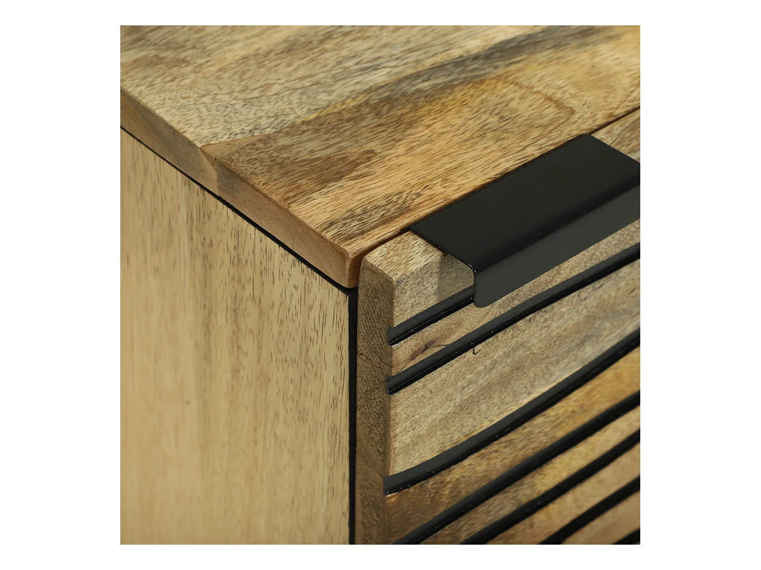 Comodini - 2 pezzi, 40x33,5x46 cm, legno massello di mango