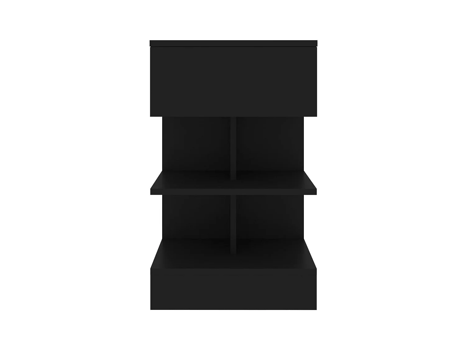 Nachtkastje Zwart 40x35x65 cm Bewerkt hout