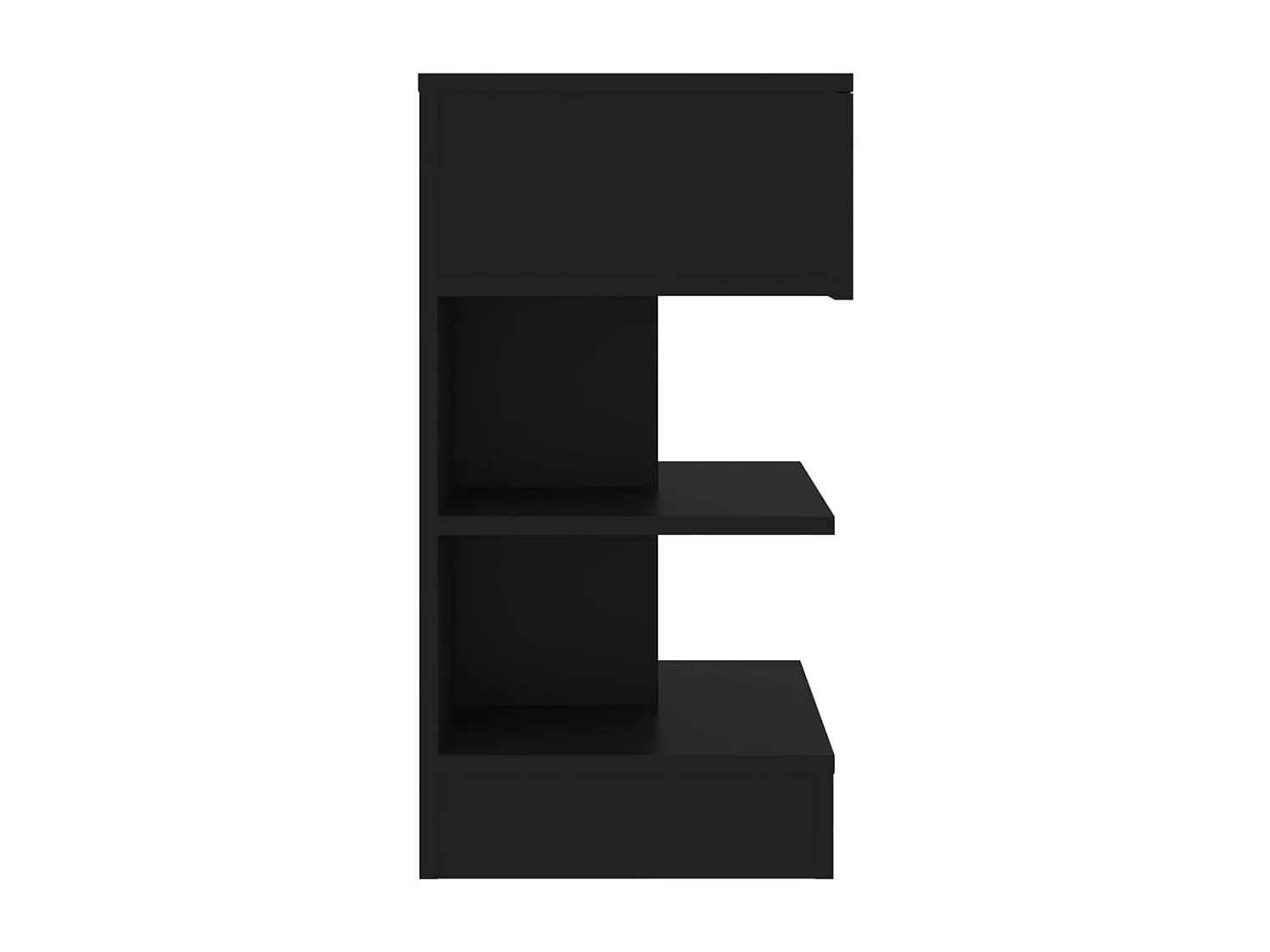 Mesita de noche Negra 40x35x65 cm Madera de ingeniería