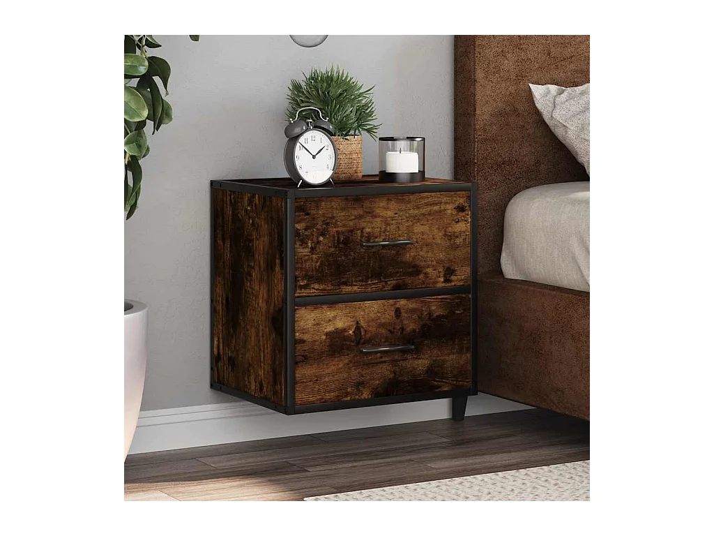 Tables de chevet murales 2 pcs Chêne fumé 40x31x39,5 cm