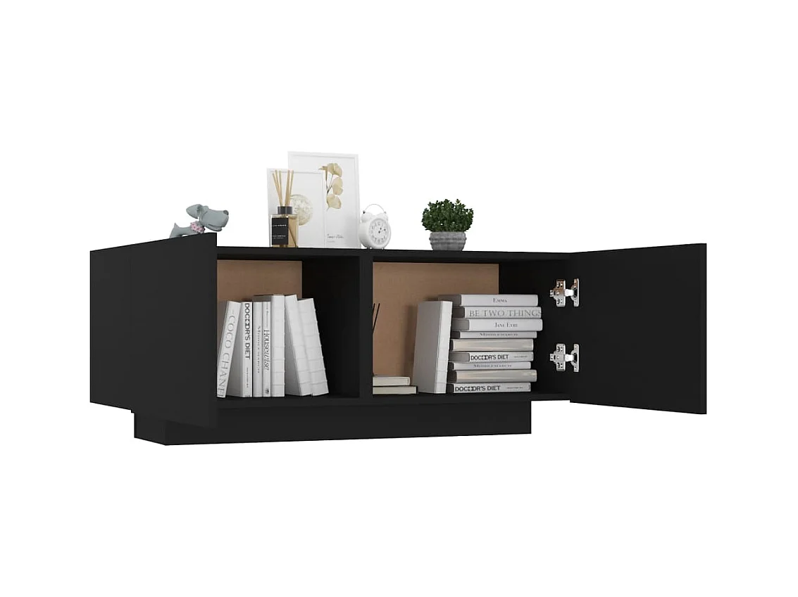 Comodino nero 100x35x40 cm in legno ingegnerizzato