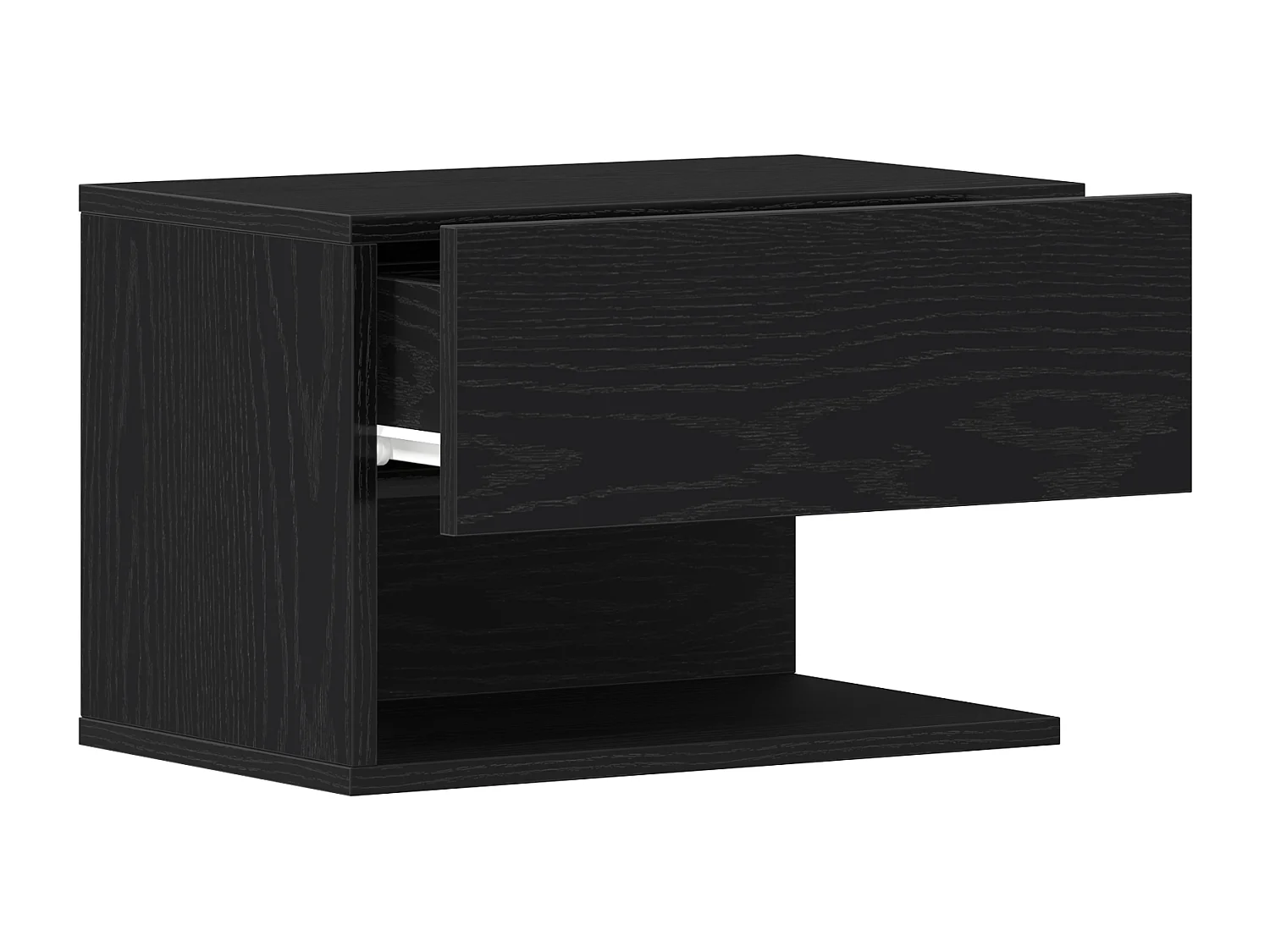 Table de chevet murale en bois noir aggloméré