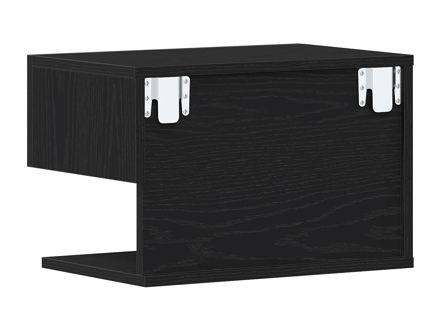 Table de chevet murale en bois noir aggloméré