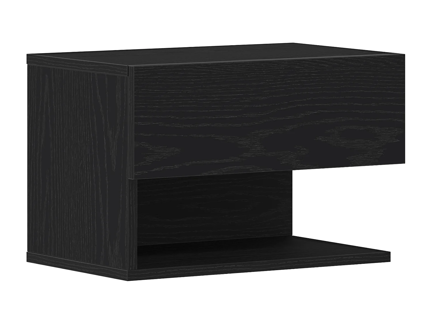 Table de chevet murale en bois noir aggloméré