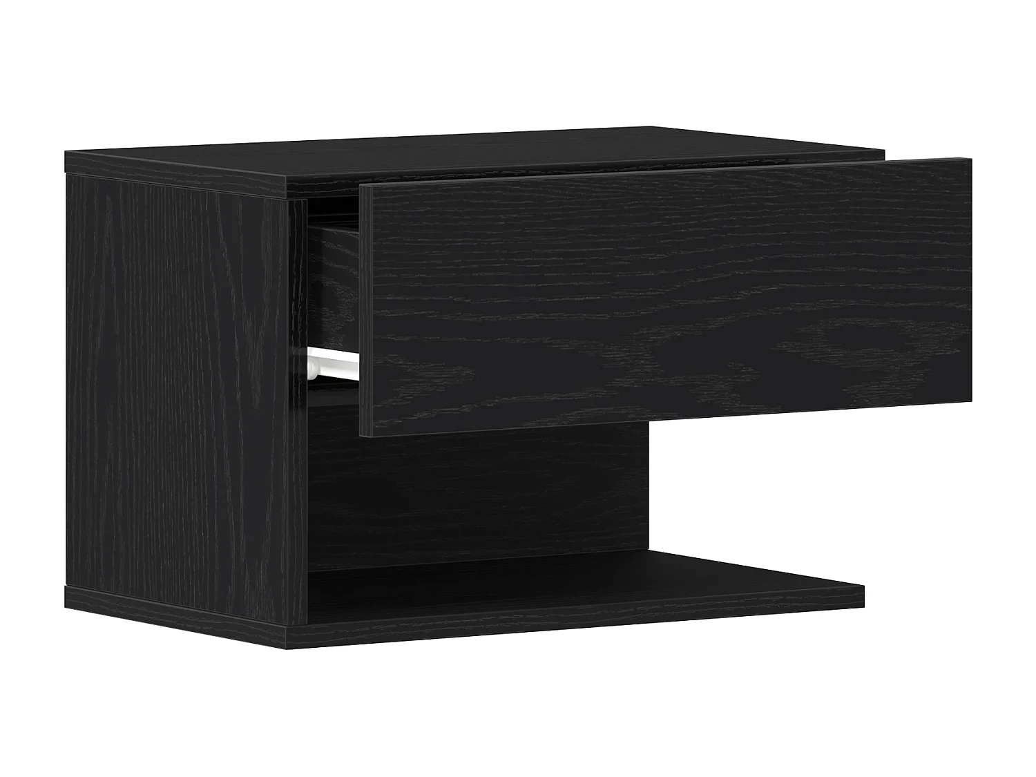 Table de chevet murale en bois noir aggloméré