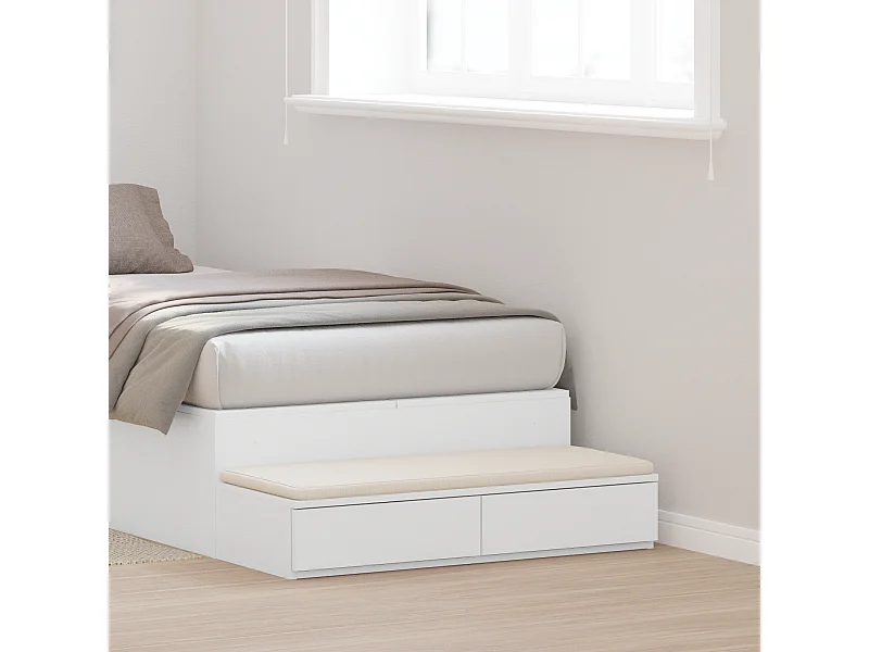 Witte bedlades 90x36,5x16,5 cm Gereconstrueerd hout