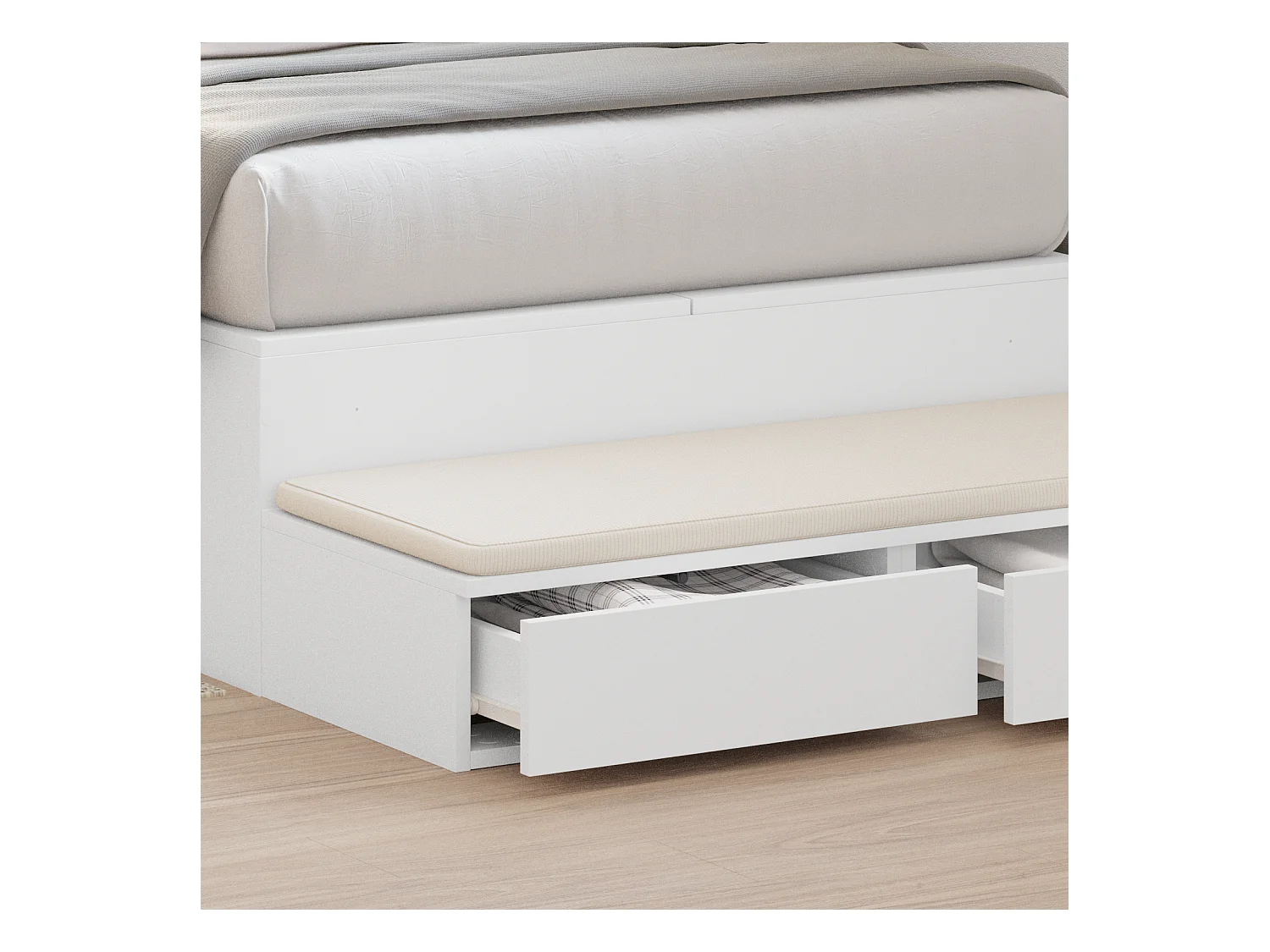 Tiroirs de lit Blanc 90x36,5x16,5 cm Bois reconstitué