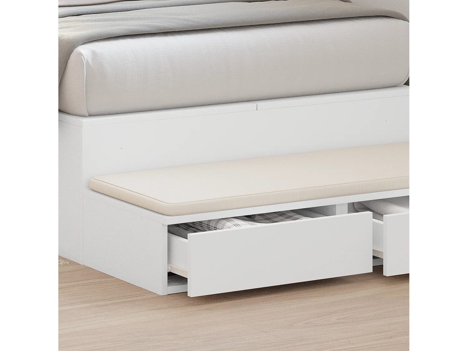 Tiroirs de lit Blanc 90x36,5x16,5 cm Bois reconstitué