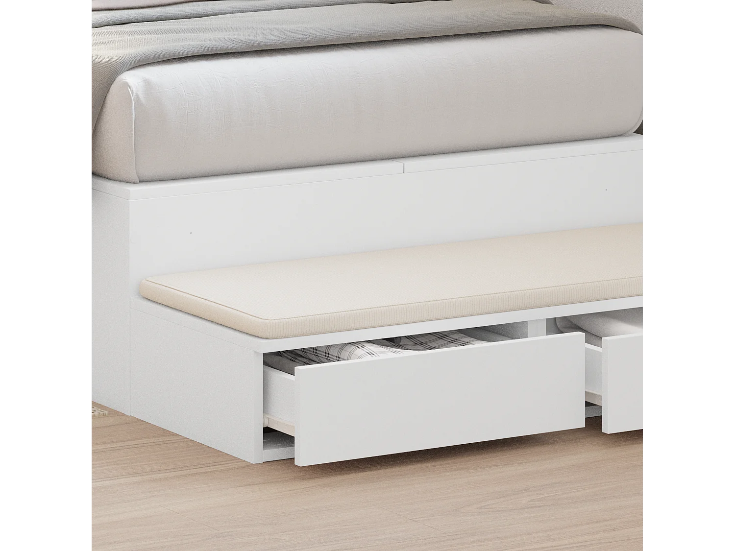 Tiroirs de lit Blanc 90x36,5x16,5 cm Bois reconstitué