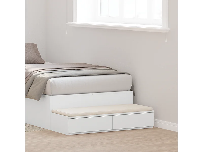 Witte bedlades 90x36,5x16,5 cm Gereconstrueerd hout